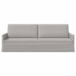 vidaXL Sedačka pre 3 Oblá šedá 220 x 81 x 82 cm Látka – Obrázok 3