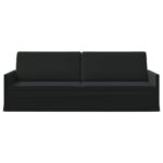 vidaXL Sedačka pre 3 Čierna 220 x 81 x 82 cm Zamat – Obrázok 3