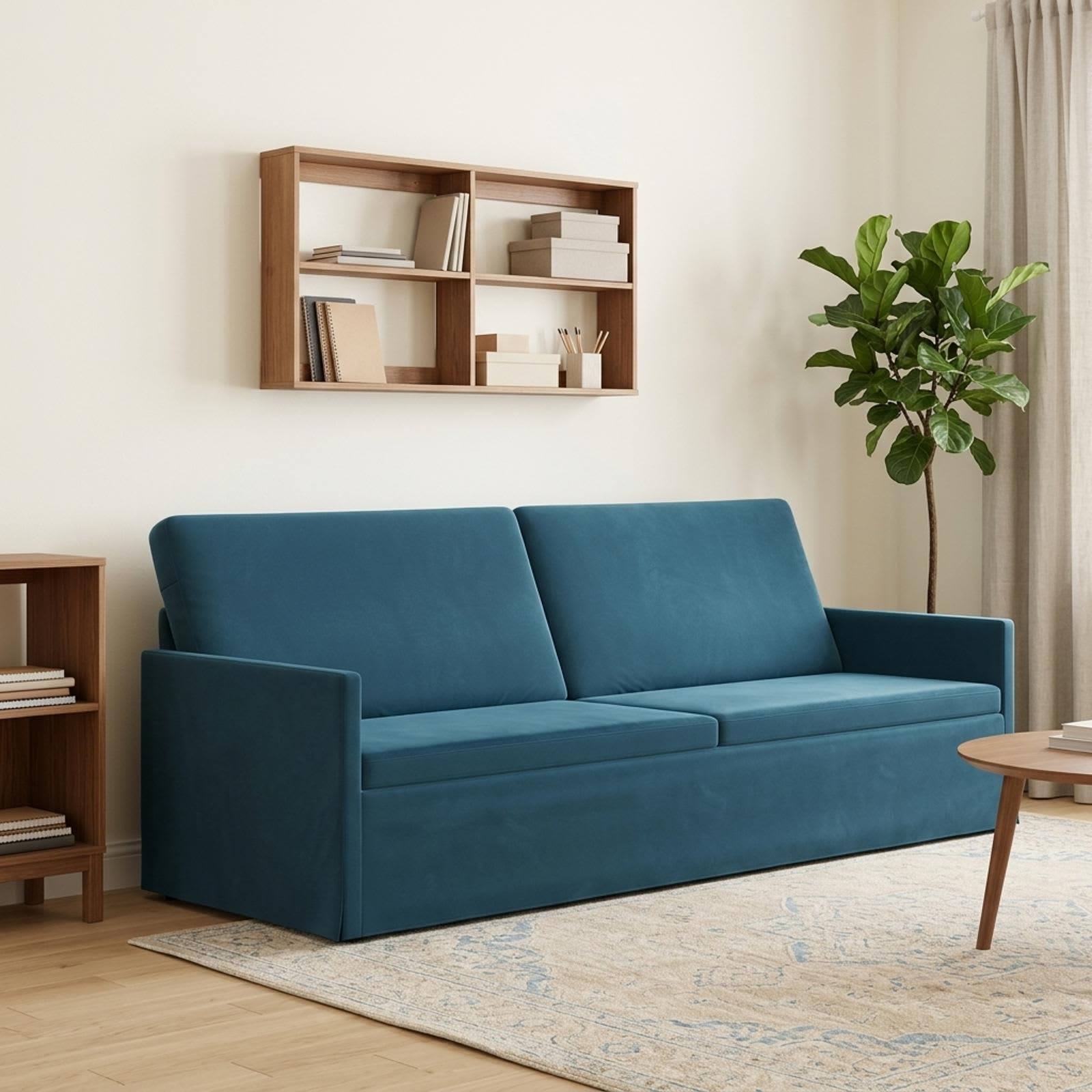 42041162_1.jpg vidaXL Sedačka pre 3 Modrá 220 x 81 x 82 cm Zamat – Obrázok 1