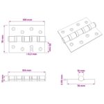 vidaXL Pánt 4 ks 100 x 78 x 13 mm Strieborná Oceľ – Obrázok 10