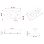 vidaXL Pánt 16 ks 125 x 75 x 13 mm Strieborná Oceľ – Obrázok 10