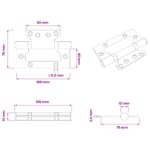 vidaXL Pánt 16 ks 100 x 75 x 13 mm Strieborná Oceľ – Obrázok 9