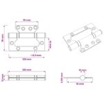 vidaXL Pánt 16 ks 125 x 78 x 13 mm Strieborná Oceľ – Obrázok 9
