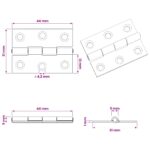 vidaXL Pánt 12 ks 44 x 31 x 5 mm Strieborná Oceľ – Obrázok 9