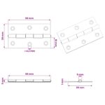 vidaXL Pánt 48 ks 66 x 38 x 5 mm Strieborná Oceľ – Obrázok 9