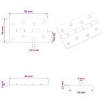 vidaXL Pánt 48 ks 89 x 54 x 5 mm Strieborná Oceľ – Obrázok 9