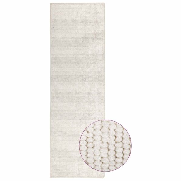 vidaXL Koberec Krémová 80 x 400 cm 100% polyester 3 mm Prateľné – Obrázok 3