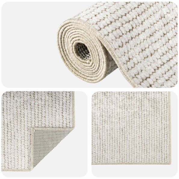 vidaXL Koberec Krémová 80 x 400 cm 100% polyester 3 mm Prateľné – Obrázok 4