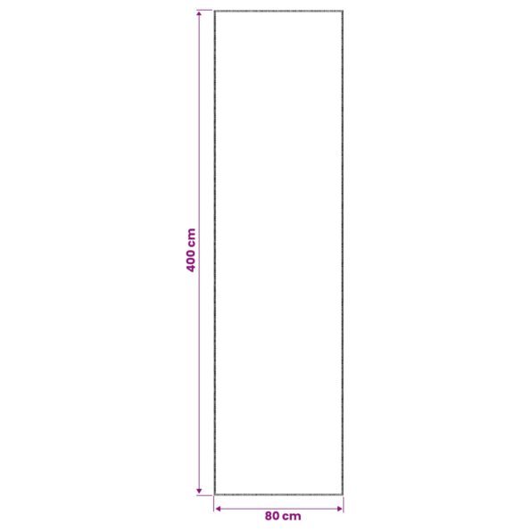 vidaXL Koberec Krémová 80 x 400 cm 100% polyester 3 mm Prateľné – Obrázok 6