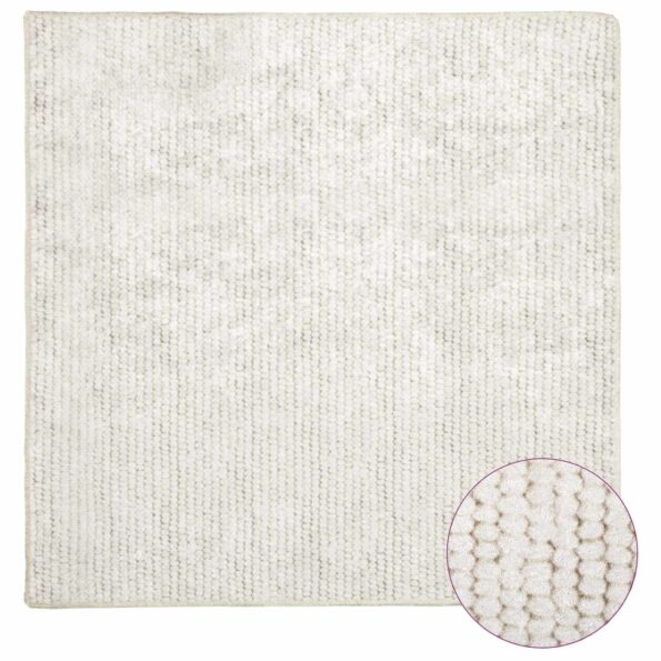 vidaXL Koberec Krémová 100 x 100 cm 100% polyester 3 mm Prateľné – Obrázok 3
