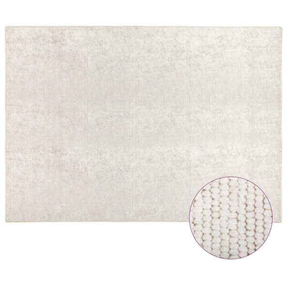 vidaXL Koberec Krémová 120 x 180 cm 100% polyester 3 mm Prateľné – Obrázok 3
