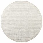 vidaXL Koberec Krémová Ø 120 cm 100% polyester 3 mm Prateľné – Obrázok 2