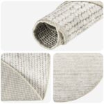 vidaXL Koberec Krémová Ø 120 cm 100% polyester 3 mm Prateľné – Obrázok 4