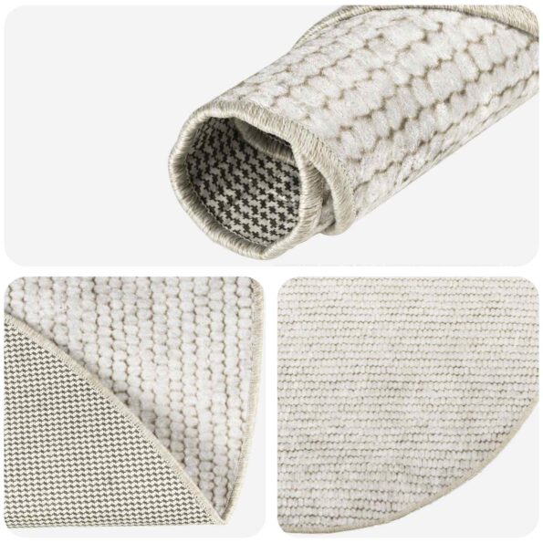 vidaXL Koberec Krémová Ø 120 cm 100% polyester 3 mm Prateľné – Obrázok 4