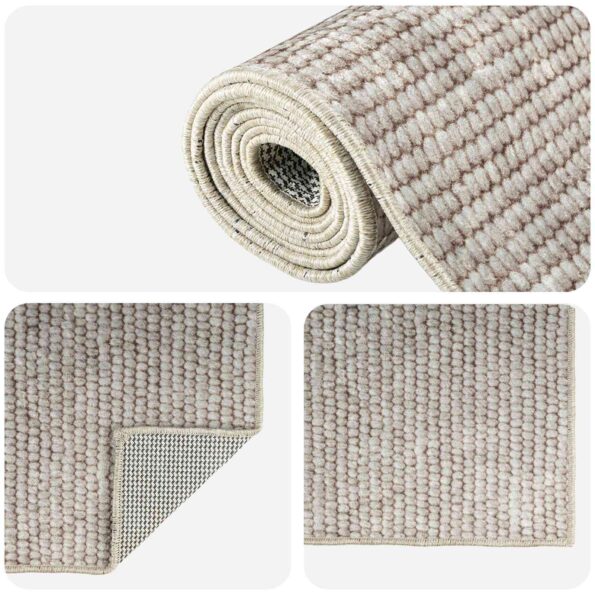 vidaXL Koberec Béžová 80 x 200 cm 100% polyester 3 mm Prateľné – Obrázok 4