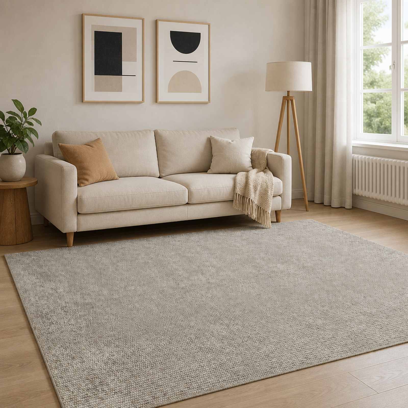 42041648_1.jpg vidaXL Koberec Béžová 120 x 180 cm 100% polyester 3 mm Prateľné – Obrázok 1