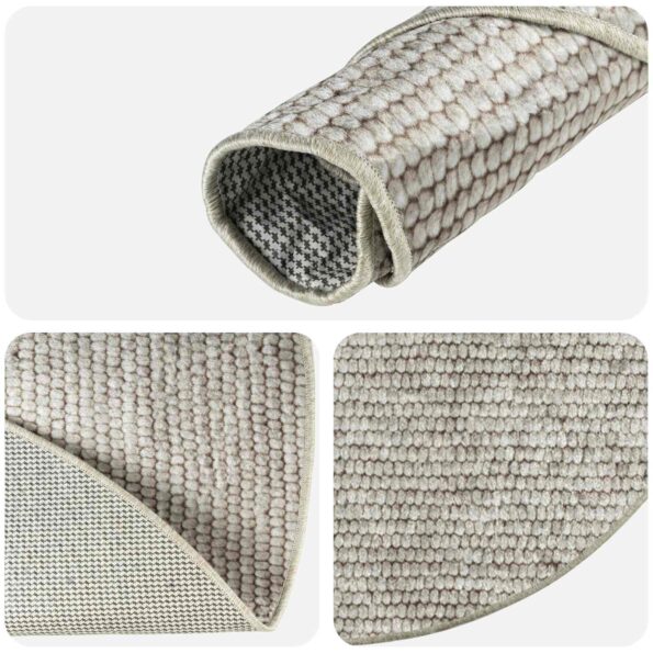 vidaXL Koberec Béžová Ø 120 cm 100% polyester 3 mm Prateľné – Obrázok 4