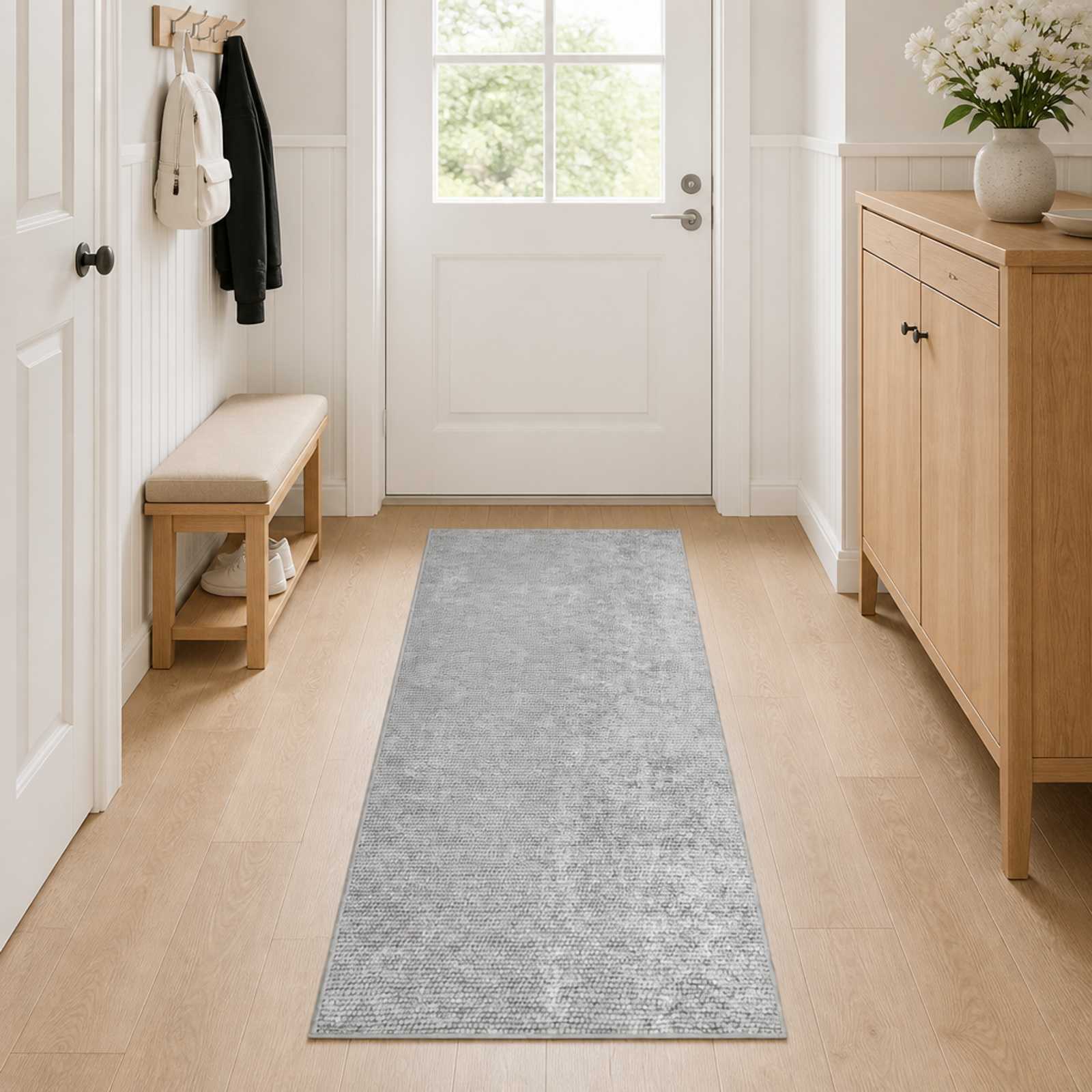 42041666_1.jpg vidaXL Koberec Sivá 100 x 150 cm 100% polyester 3 mm Prateľné – Obrázok 1