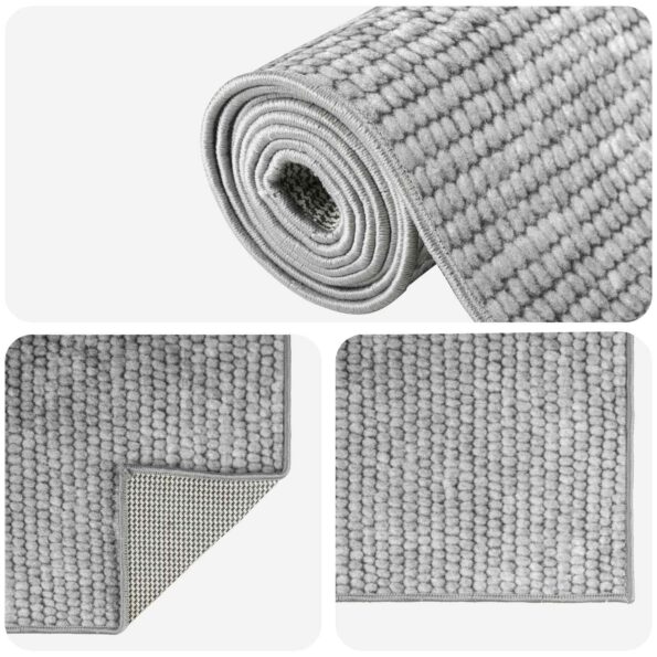 vidaXL Koberec Sivá 100 x 150 cm 100% polyester 3 mm Prateľné – Obrázok 4
