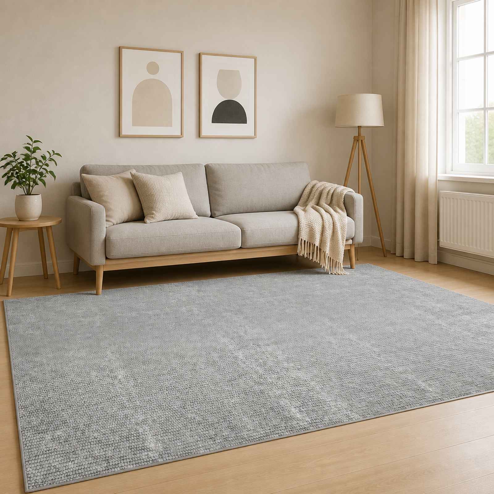 42041673_1.jpg vidaXL Koberec Sivá 190 x 300 cm 100% polyester 3 mm Prateľné – Obrázok 1
