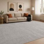 vidaXL Koberec Sivá 300 x 400 cm 100% polyester 3 mm Prateľné