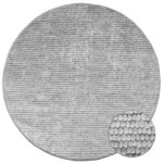 vidaXL Koberec Sivá Ø 120 cm 100% polyester 3 mm Prateľné – Obrázok 3