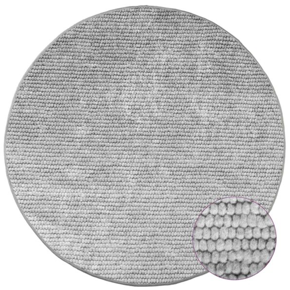 vidaXL Koberec Sivá Ø 120 cm 100% polyester 3 mm Prateľné – Obrázok 3