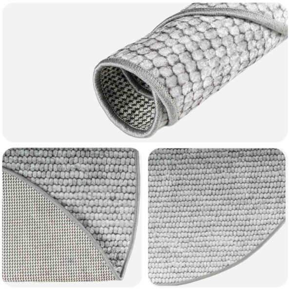 vidaXL Koberec Sivá Ø 120 cm 100% polyester 3 mm Prateľné – Obrázok 4