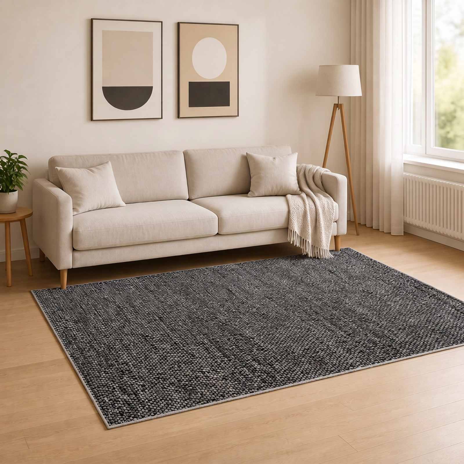 42041694_1.jpg vidaXL Koberec Antracitová 120 x 180 cm 100% polyester 3 mm Prateľné – Obrázok 1