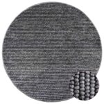 vidaXL Koberec Antracitová Ø 120 cm 100% polyester 3 mm Prateľné – Obrázok 3