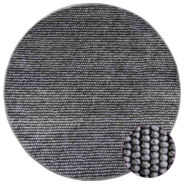 vidaXL Koberec Antracitová Ø 120 cm 100% polyester 3 mm Prateľné – Obrázok 3