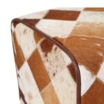 vidaXL lavička 40 x 30 x 45 cm Skutočná koža Hnedý patchwork – Obrázok 6