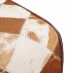 vidaXL lavička 40 x 30 x 45 cm Skutočná koža Hnedý patchwork – Obrázok 7