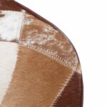 vidaXL lavička 60 x 30 x 45 cm Skutočná koža Hnedý patchwork – Obrázok 8