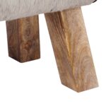 vidaXL lavička 60 x 30 x 45 cm Skutočná koža Čierna a biela – Obrázok 9