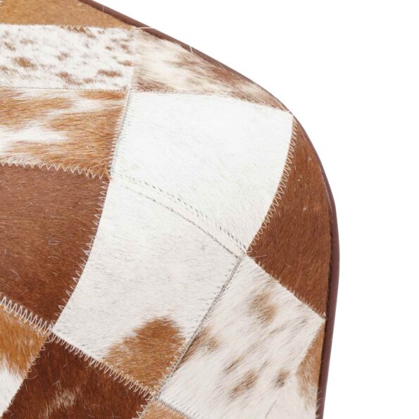 vidaXL lavička 110 x 30 x 45 cm Skutočná koža Hnedý patchwork – Obrázok 8