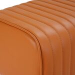 vidaXL lavička 110 x 30 x 45 cm Skutočná koža Hnedá – Obrázok 9