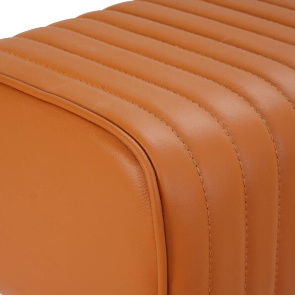 vidaXL lavička 110 x 30 x 45 cm Skutočná koža Hnedá – Obrázok 9