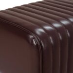 vidaXL lavička 110 x 30 x 45 cm Skutočná koža Tmavohnedá – Obrázok 9