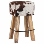 vidaXL Barová stolička 2 ks Hnedá a biela 44 x 33 x 74 cm – Obrázok 4