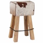 vidaXL Barová stolička 2 ks Hnedá a biela 44 x 33 x 74 cm – Obrázok 5