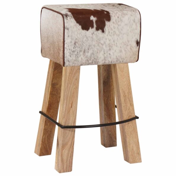 vidaXL Barová stolička 2 ks Hnedá a biela 44 x 33 x 74 cm – Obrázok 5