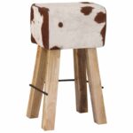 vidaXL Barová stolička 2 ks Hnedá a biela 44 x 33 x 74 cm – Obrázok 8