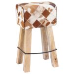 vidaXL Barová stolička 2 ks Hnedý patchwork 44 x 33 x 74 cm – Obrázok 4