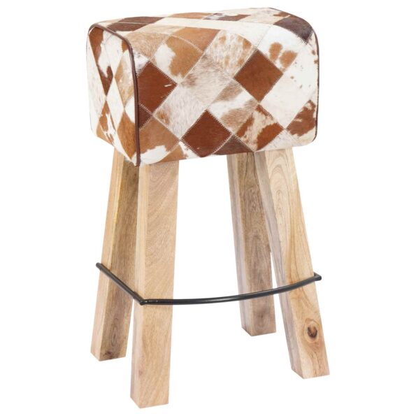 vidaXL Barová stolička 2 ks Hnedý patchwork 44 x 33 x 74 cm – Obrázok 4