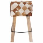 vidaXL Barová stolička 2 ks Hnedý patchwork 44 x 33 x 74 cm – Obrázok 6