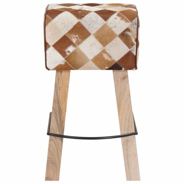 vidaXL Barová stolička 2 ks Hnedý patchwork 44 x 33 x 74 cm – Obrázok 6