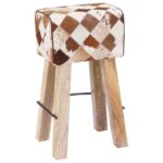vidaXL Barová stolička 2 ks Hnedý patchwork 44 x 33 x 74 cm – Obrázok 8