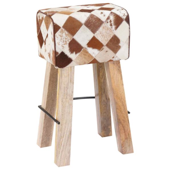 vidaXL Barová stolička 2 ks Hnedý patchwork 44 x 33 x 74 cm – Obrázok 8