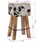 vidaXL Barová stolička 2 ks Čierna a biela 44 x 33 x 74 cm – Obrázok 13